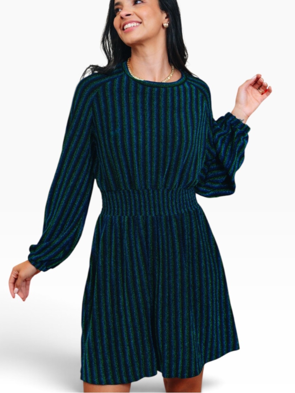 Grace and Emma Blue and green metallic dress size XL